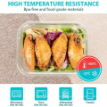 640ml Microwave High Borosilicate Square glass food storage container glass lunch box with lids airtight